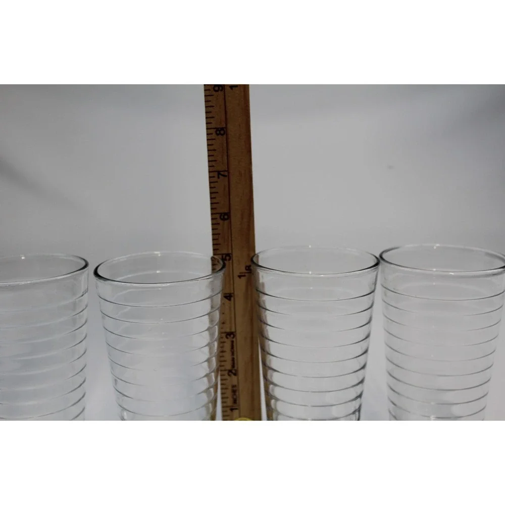 4Vintage Libbey HOOPS Crisa Tumblers Horizontal Rings 6